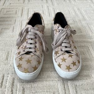 Rebecca Minkoff Pale Pink Sneakers with Gold Stars